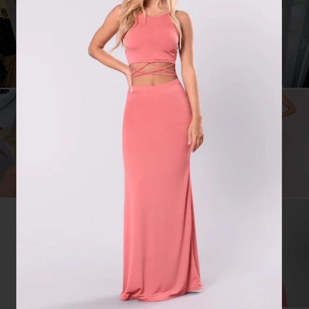 Fashion Nova cut out choral maxi dress